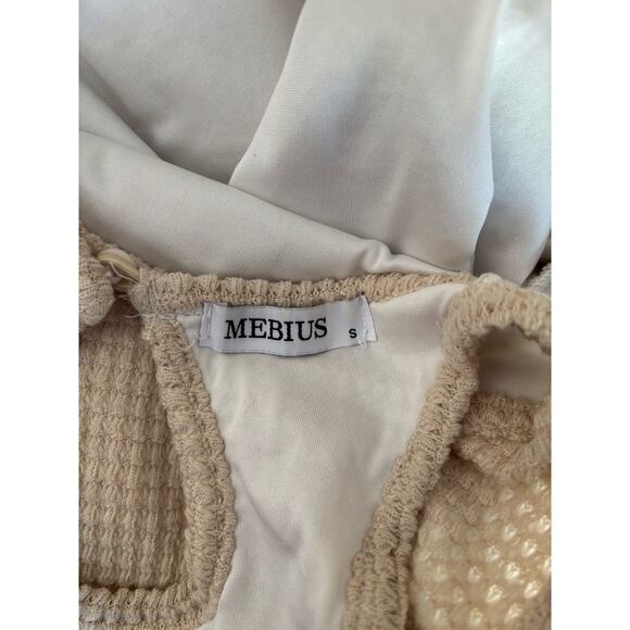 Mebius Beige Textured Sleeveless Dress Size Small - Picture 5 of 6